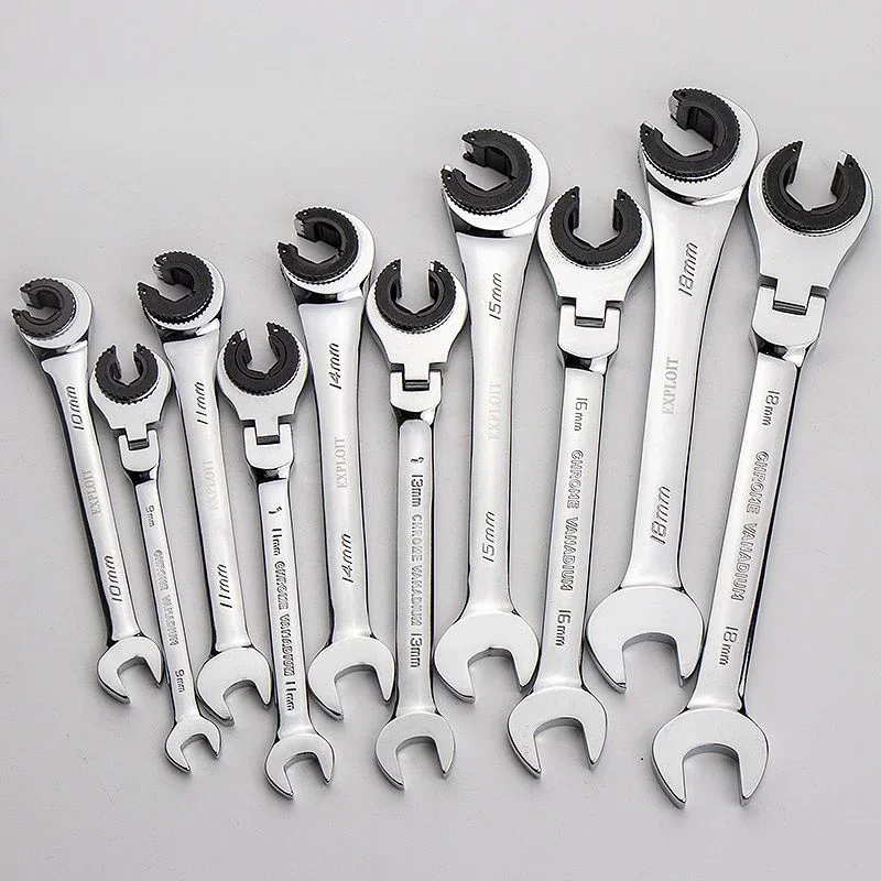 Quick opening oil pipe wrench Narrow space oil pipe disassembly special wrench Brake automatic opening ratchet wrench