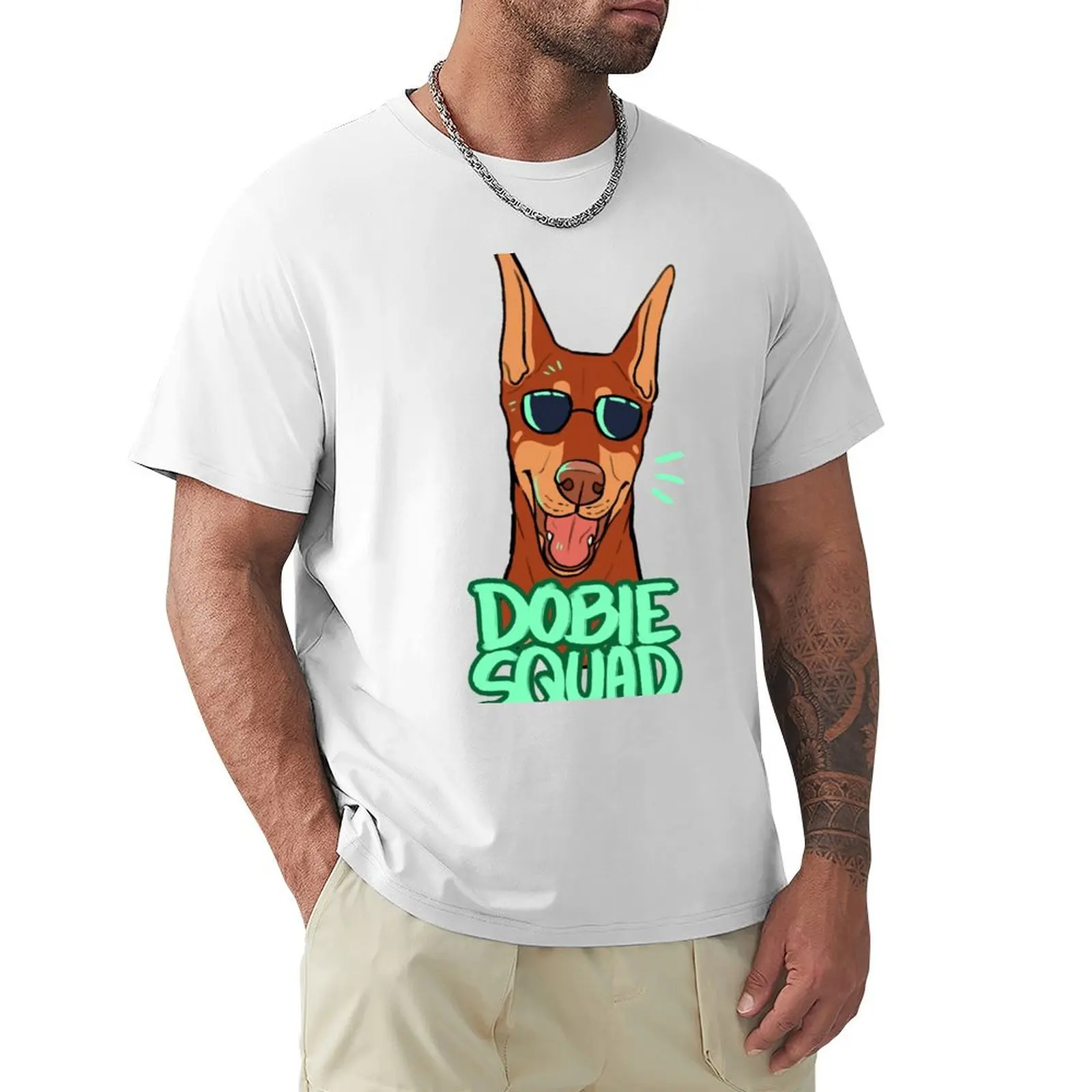 DOBIE SQUAD (red + cropped) T-Shirt customizeds summer top men t shirt