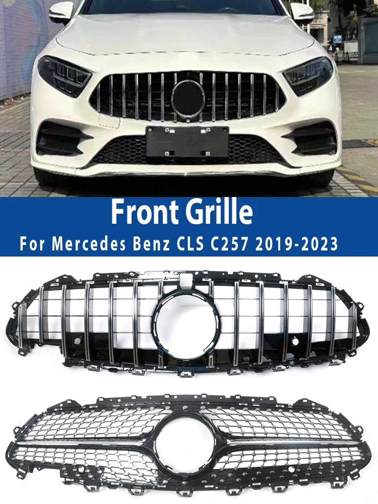 Panamerican GT Racing Grill For Mercedes Benz CLS-Class C257 2019-2023 CLS450 CLS500 CLS550 Diamond Style Bumper Grille