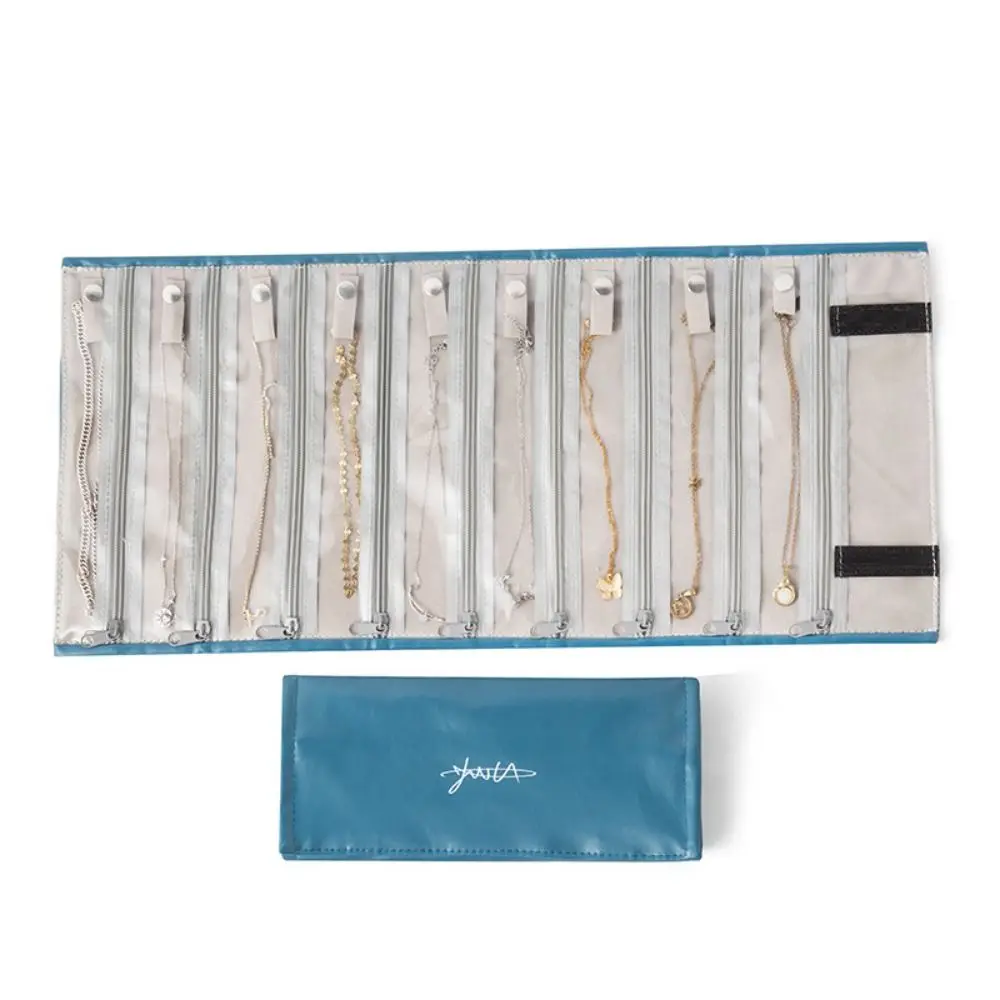 

9/18 Grids Jewelry Display Bag Durable Roll Up Bangle Protective Bag Necklace Holder Elegant Necklaces Storage Pouch
