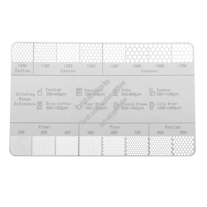 

A09G-Coffee Powder Grinding Thickness Reference Comparison Card Grinder Grinding Powder Thickness Comparison Scale