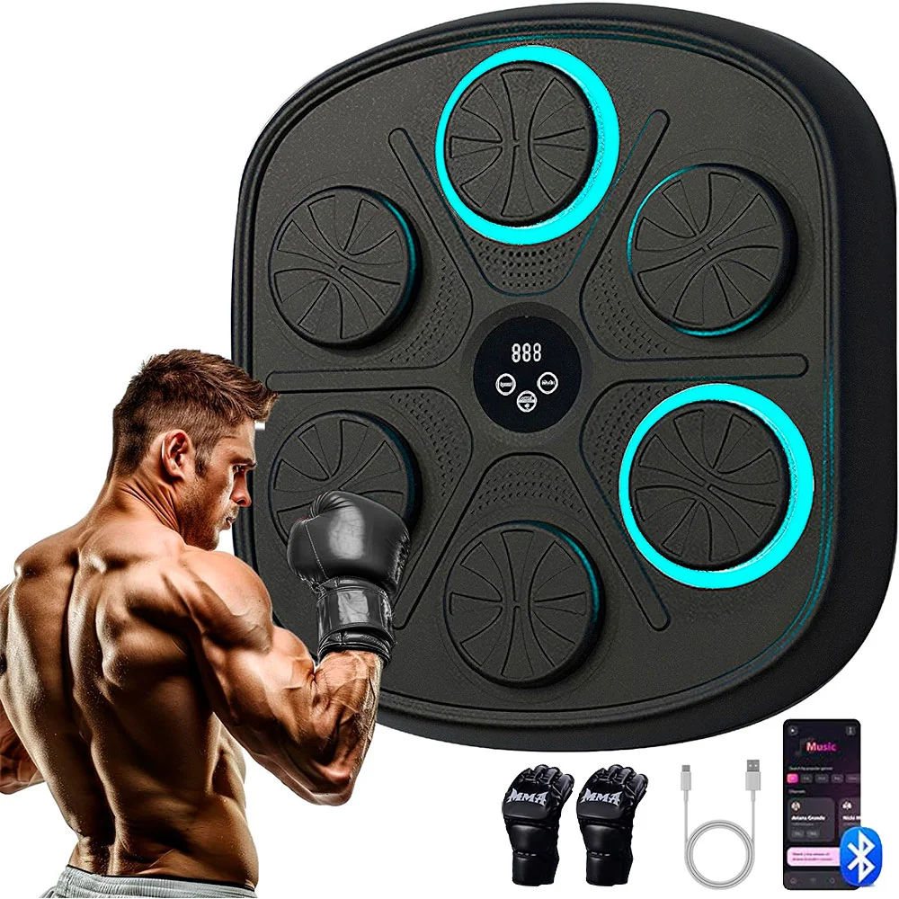 2026 Wireless Target Training Electronic Strength Testing Fitness Smart Professional Wall Mounted One Punch Music Boxing Machine