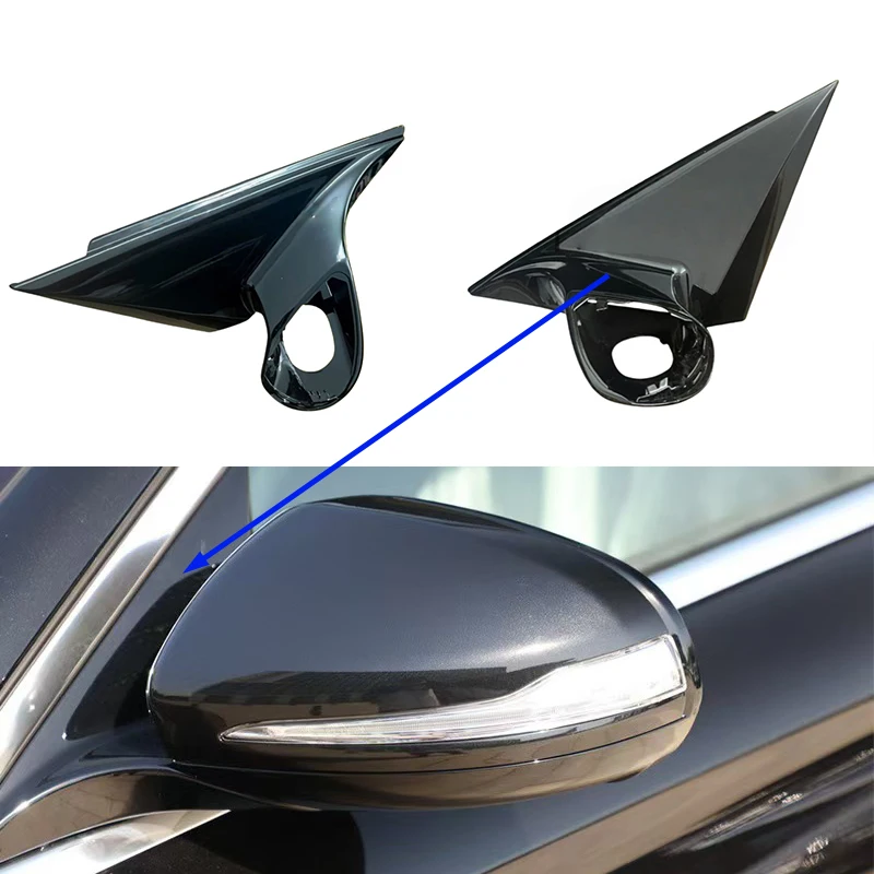 

Painel de guarnição triangular para janela frontal preta,cobertura decorativo espelho para mercedes-benz w213 e classe 2016-2021