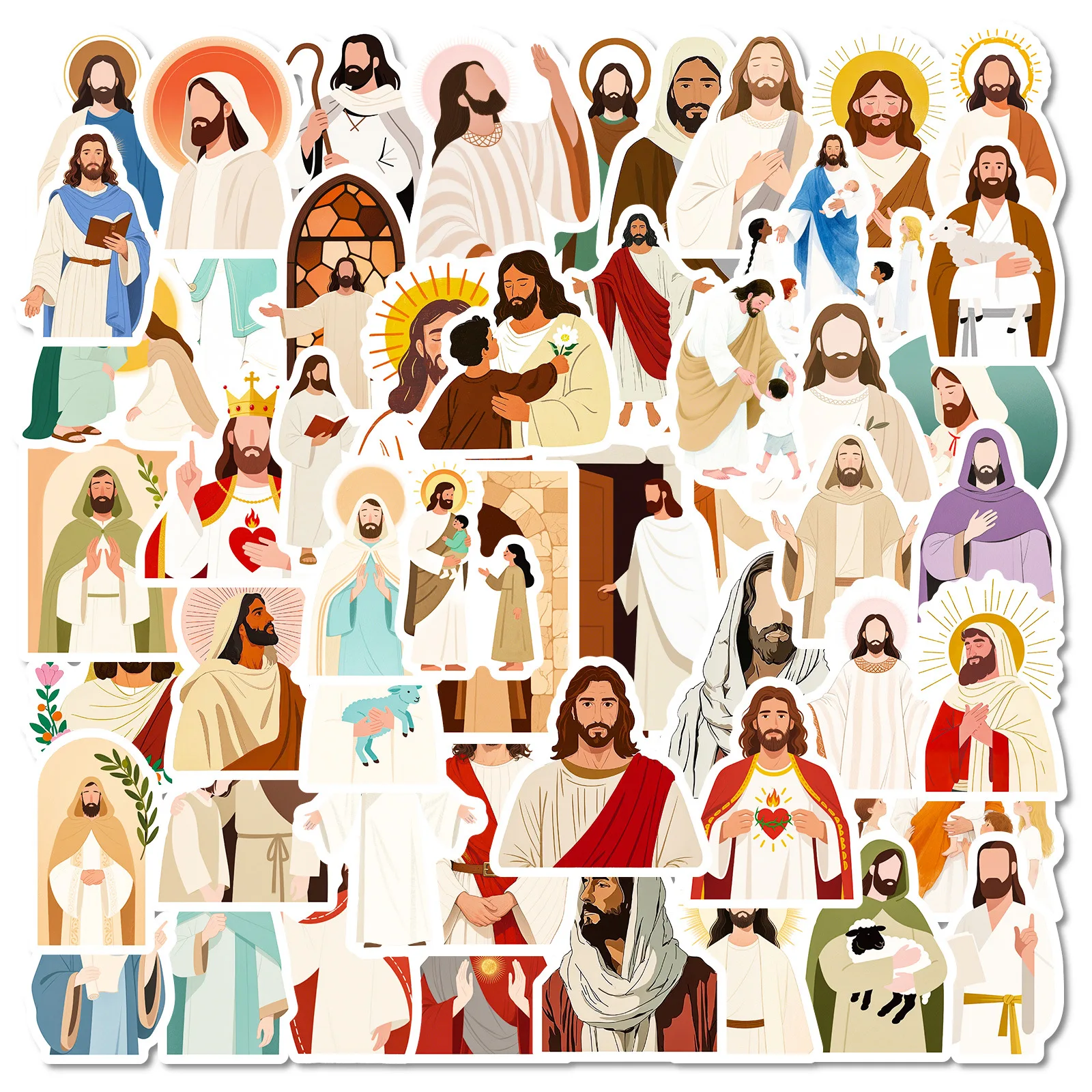 

56 шт. Иисус креативные простые аниме мультфильм граффити наклейки телефон гитара ноутбук чемодан чашка водостойкая наклейка наклейки