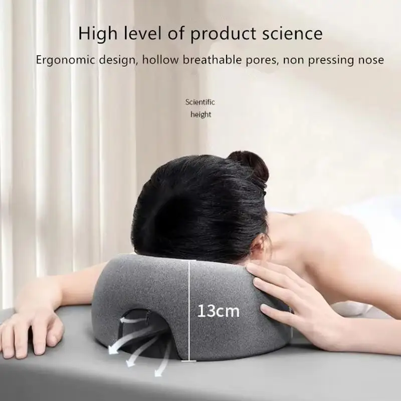 Ergonomic Face Down Nap Pillow Memory Foam Desk Nap Headrest for Prone Resting Comfort Home & Beauty Salon Use