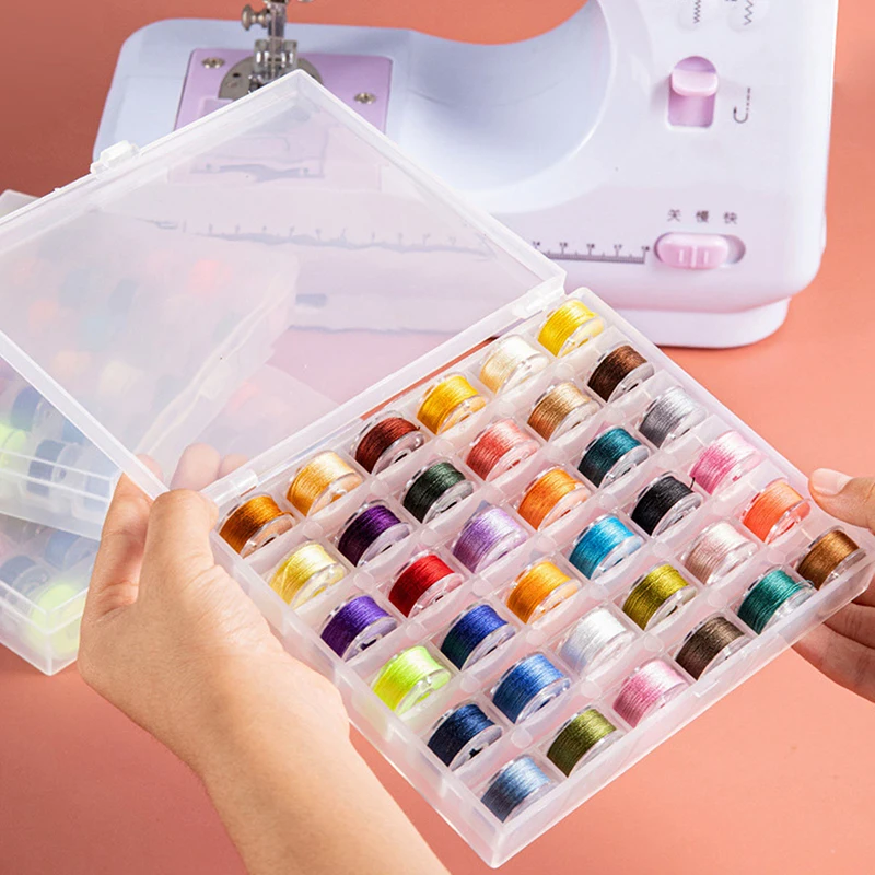 25/36Colors Sewing Bobbin Box Set 402 Sewing Machine Bobbin Multicolor Thread Spool Stitch Machine Spools Sewing Accessories Set