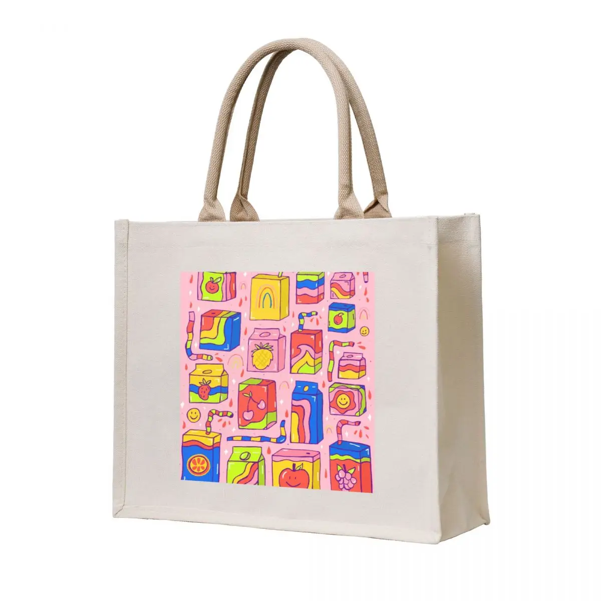 

Juice Box Print Tote Bag canvas tote Shopper personalized