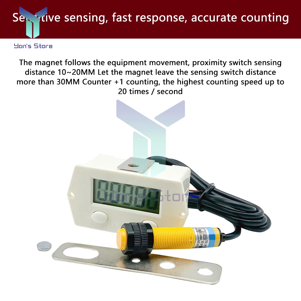 0 ~ 99999 elektroniczny wyświetlacz cyfrowy licznik zbliżeniowy czujnik magnetyczny przemysłowy przełącznik dziurkacz licznik automatyczna indukcja