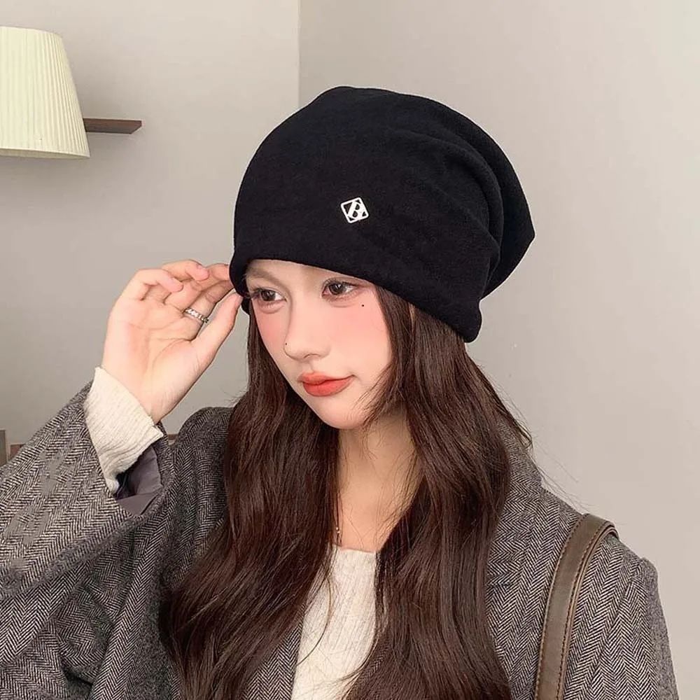 Elastische, locker sitzende Beanie-Mütze, atmungsaktiv, verdickt, warm, für kalte Tage, einfarbig, dehnbar, Baggy Skullies Bonnet für Camping – Detail 10