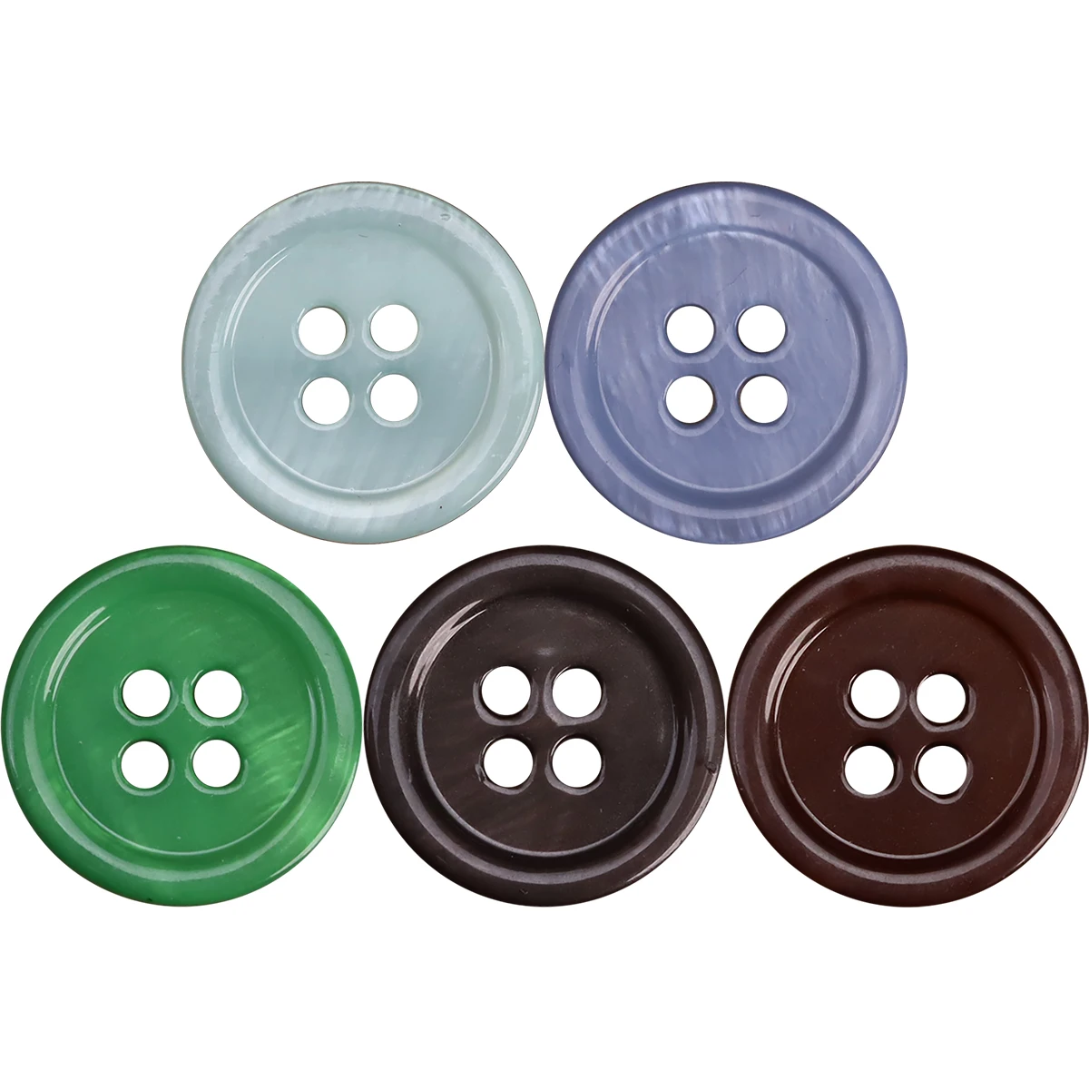 6pcs Round Rim Four Hole Shell Buttons Green Blue Grey Wine Red Sewing Knitting Spring Summer Shirt Sweater Outwear NEW