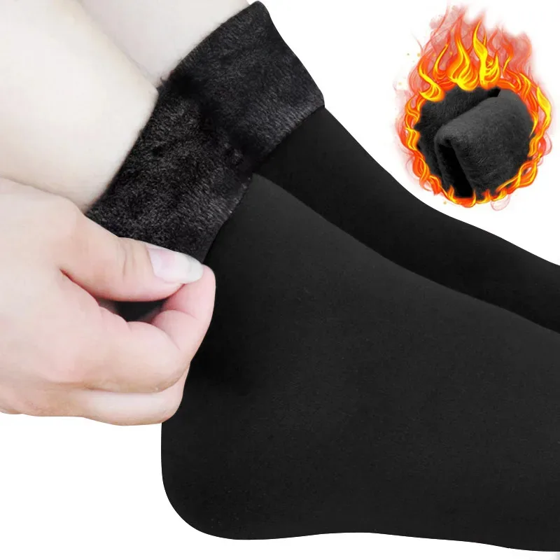 1/3/6 أزواج المخملية النساء شتاء دافئ رشاقته الجوارب الحرارية لينة عادية بلون جورب الصوف الكشمير المنزل الثلوج الأحذية الطابق جورب #2