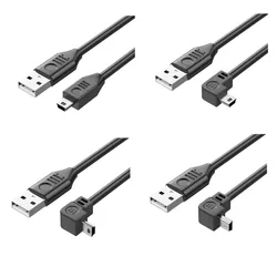 Kabel Mini USB w górę w dół lewy prawy kąt 90 stopni USB 2.0 do Mini USB 5-pinowy kabel do szybkiej ładowarki danych do aparatu MP4 Tablet GPS