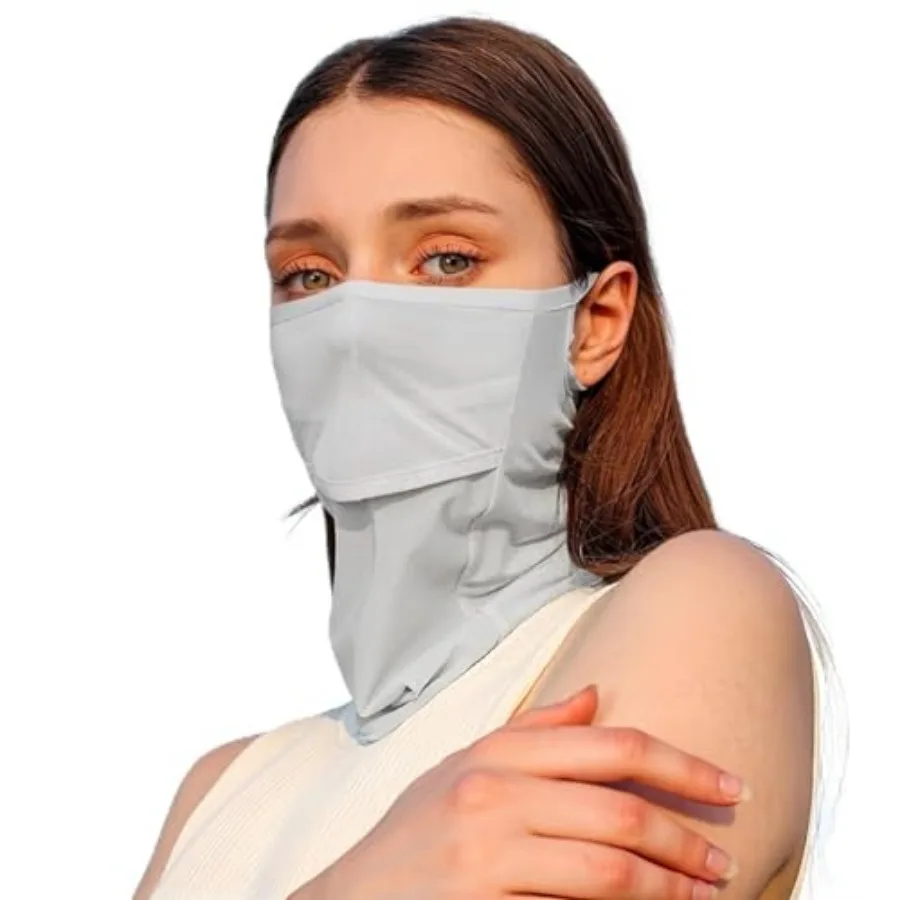 

Neck Gaiter Balaclava Sun Protective Face Bandana with Ear Loops Ice Silk Veil UV Protection Face Cover for Summer Outdoor Acti