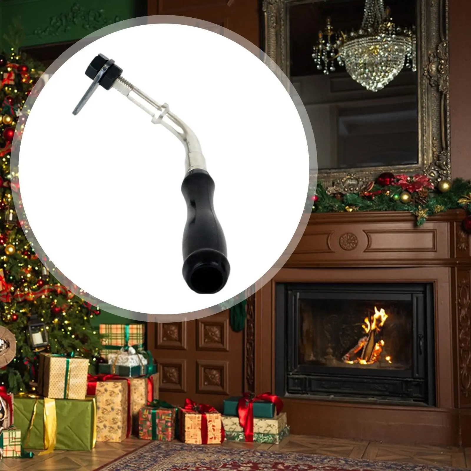 

Fireplace Accessory Stainless Steel Door Handle Durable Replacement for Home Stove Heater Fireplace Use