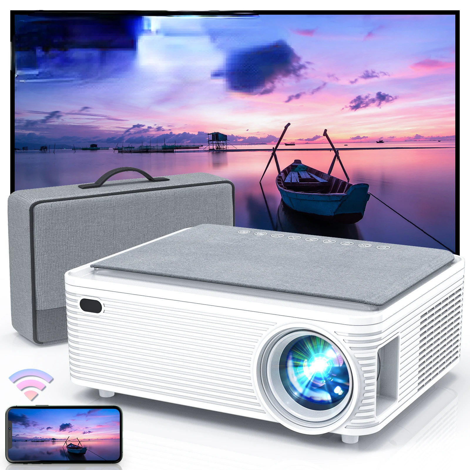 Hot Native 1080P Mobile Phone T2 Max Best Mini Pocket 8000 Lumen Wholesale X5 Projector Screen