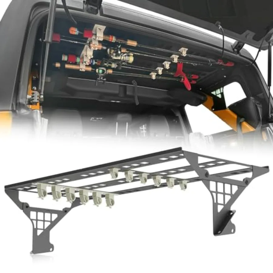 

Держатели для удочек на крышу автомобиля, вместимость 5 удилищ, для Ford Bronco 2021-2025, прочный черный пластик с надежным креплением