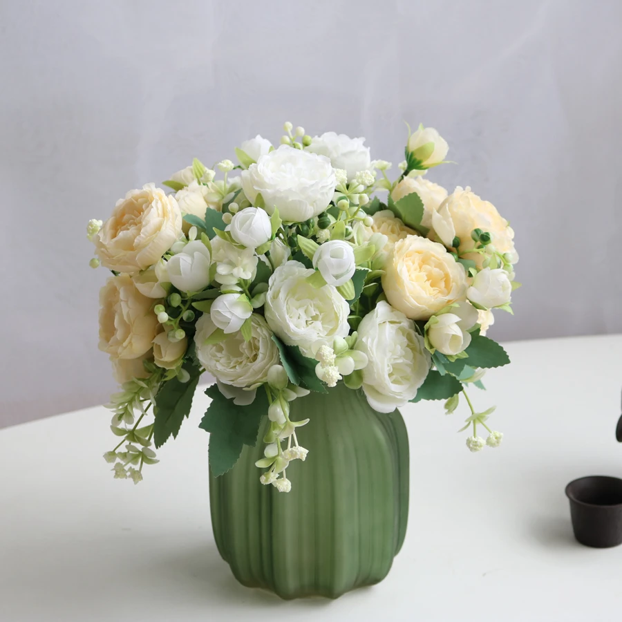 10 Stück Künstliche Rosenblumen Pfingstrosen für Festival, Zuhause, Wohnzimmer, Dekoration, Vase, Hochzeitsbogen, Garten, Tischdekoration – Detail 11