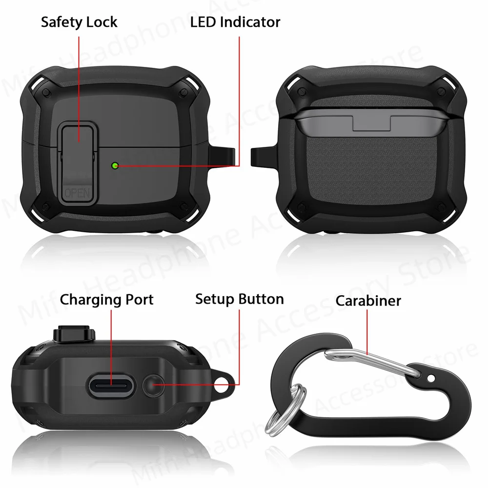 earphone protector case with cleaning kit/keychain accessories case for men for samsung galaxy earbuds case Buds 3 Pro luxury