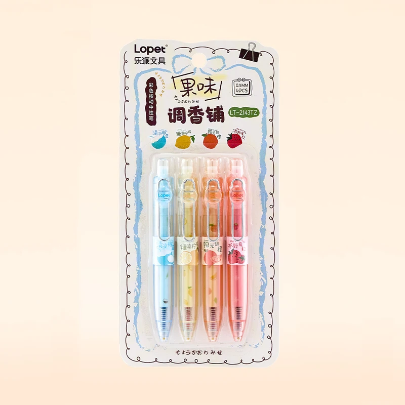 Fruit Scented 0.5mm Gel Pocket Pens (4 Pack)