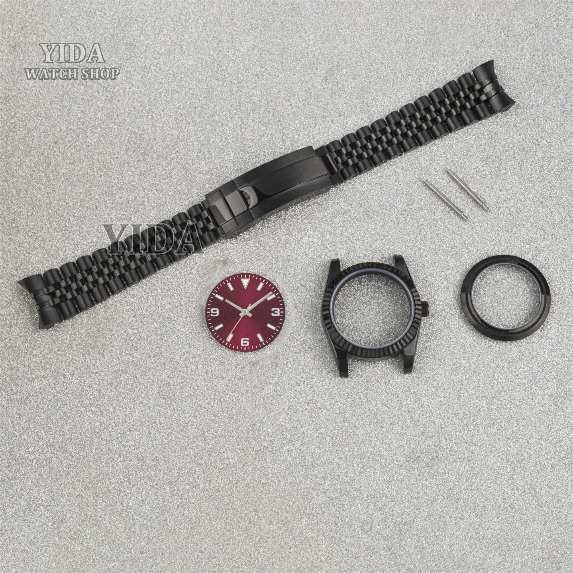 36mm/39mm NH35 Watch Case Band Dial Hands Jubilee Strap Sapphire Glass 10ATM Waterproof For NH35 NH36 Movement Datejust Mod Case