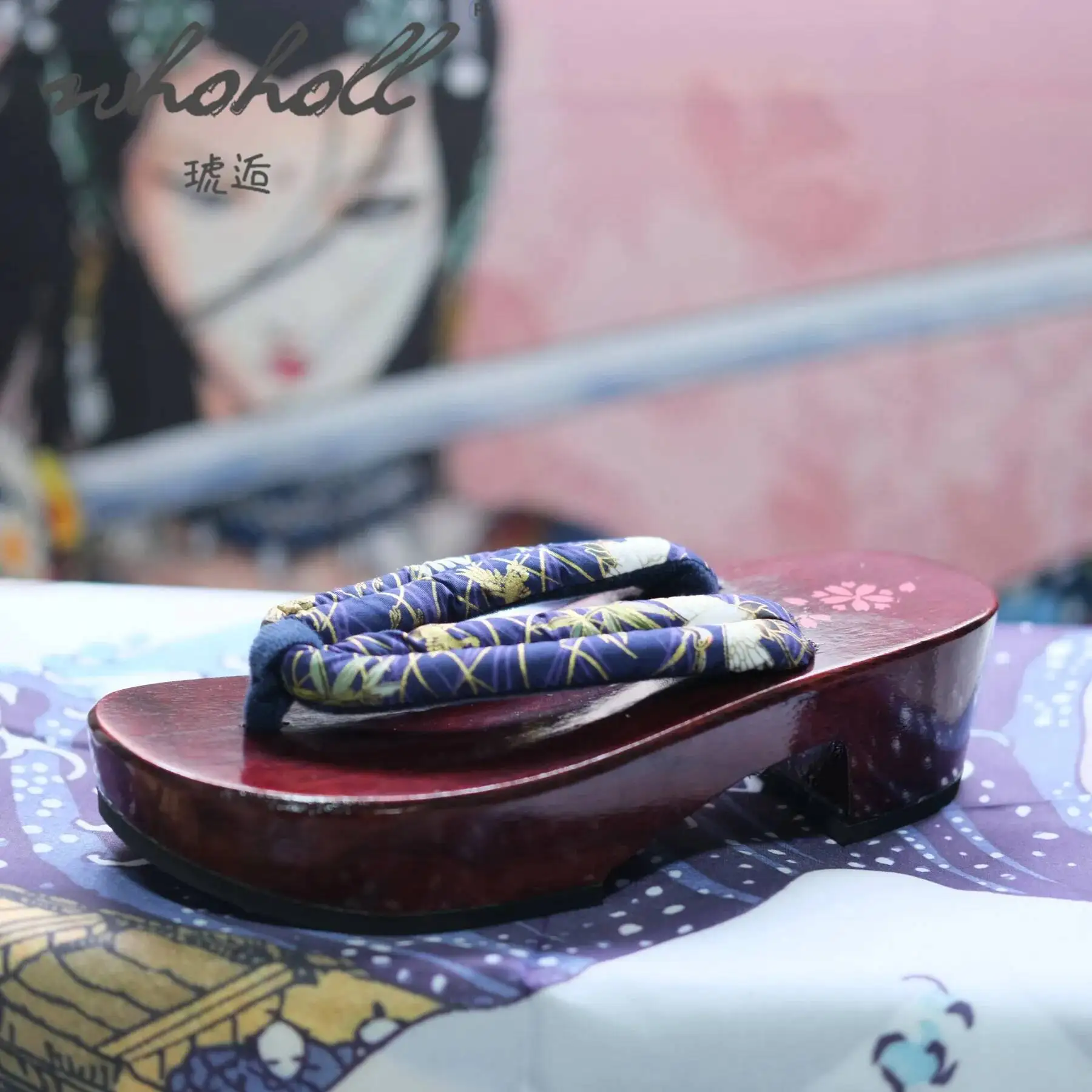 

Japanese Wooden Geta Women Flip Flops Clogs Slippers Anime Coplay Costumes Shoes Thick Sole Slippers Wood Clogs Sandals