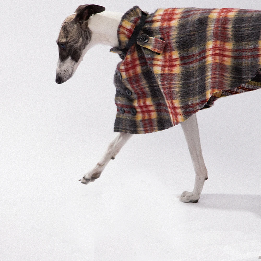 Elegant Adjustable Waistband British Style Coat For Italy Greyhound Luxury Windproof Warm Cape Jacket for Whippet Dog