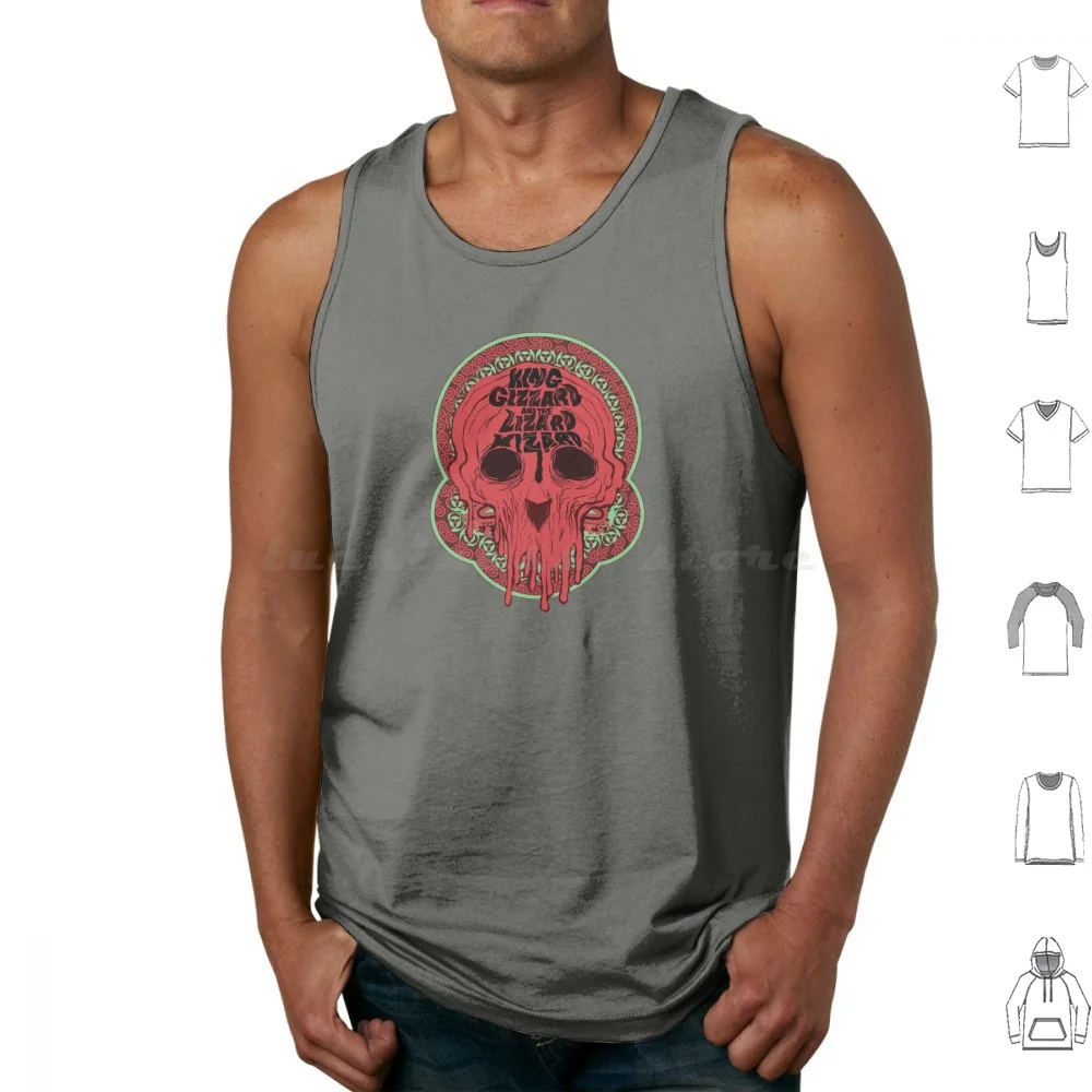 Kingdom Wizard Tank Tops Print Cotton Vintage Music Australia Retro Band Skeleton Skull Design Skull King Gizzard And The