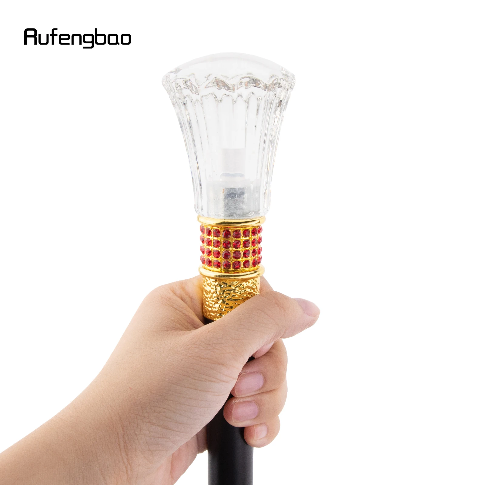 Transparent Ball Glass Golden Red Alloy Fairy Wands for Girls Princess Walking Stick Wand Cosplay Wedding Birthday Party 92cm