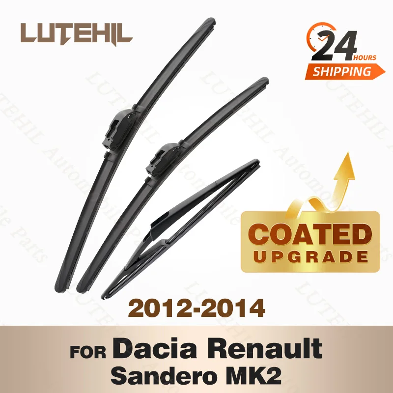 

LUTEHIL's Silicone Front & Rear Wiper Set For Dacia Renault Sandero MK2 2012 - 2014 coated windshield wiper blade 22"+20"+11"