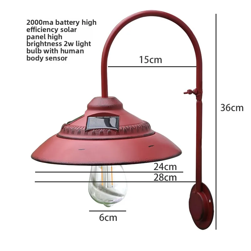 Outdoor creative solar wall wrought iron garden courtyard landscape lighting aisle chandelier villa door light