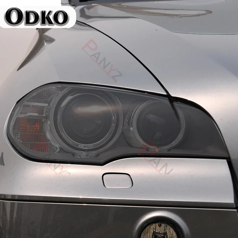 

For BMW X5 E70 M 2007-2013 Car Headlight Tint Smoked Black Protective Film Front Light Transparent TPU Sticker