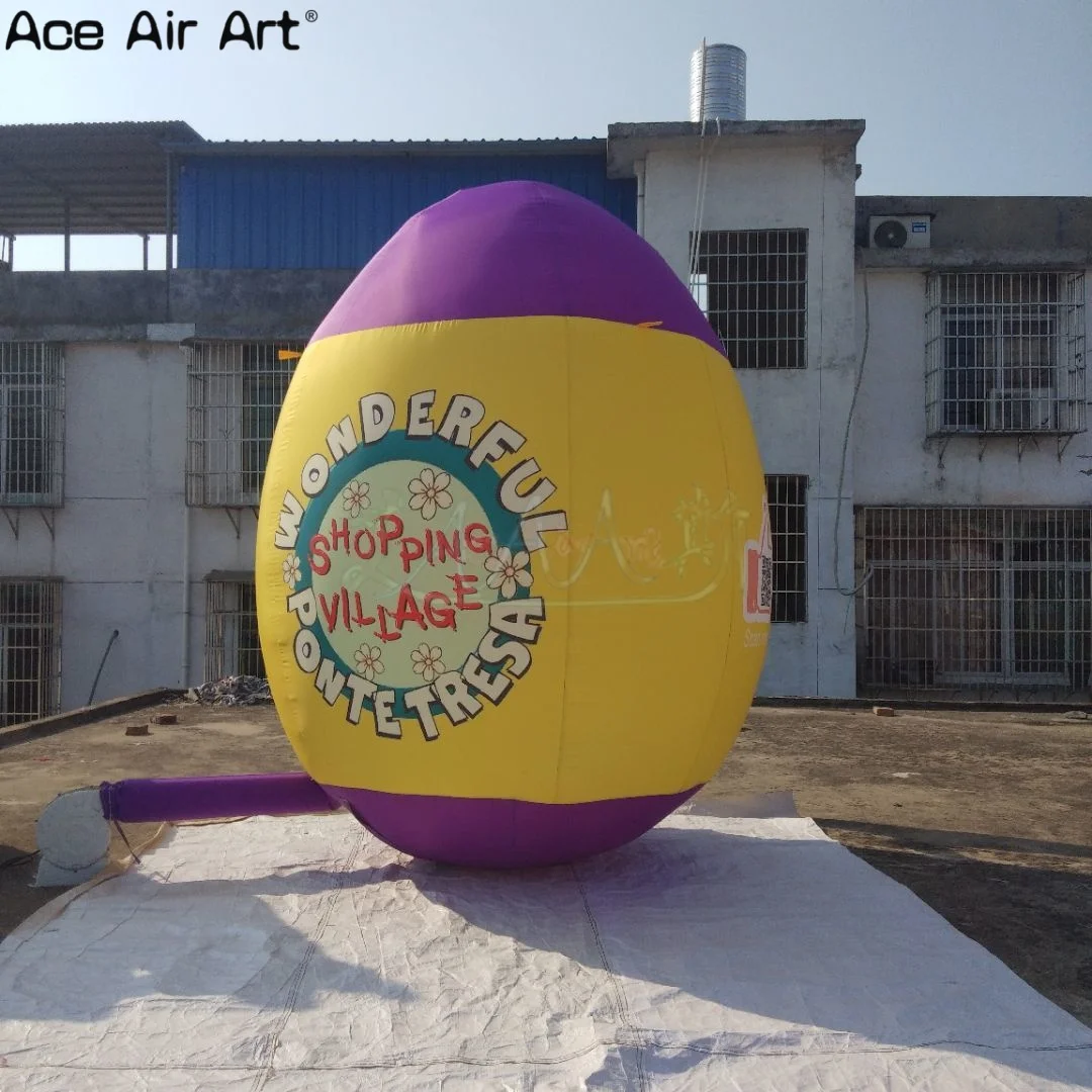 Huevos de Pascua inflables, decoraciones inflables de patio de vacaciones de Pascua de color amarillo gigante para fiesta de Pascua y exhibición de jardín