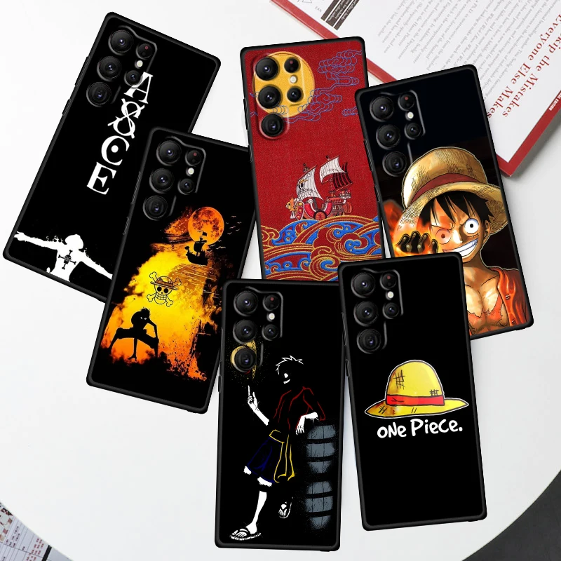 

Trend One Piece Anime Luffy For Samsung Galaxy S24 S23 S22 S21 S20 FE S10 S10E Plus Ultra Pro Lite 5G Black Phone Case