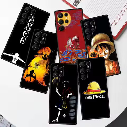 Trend One Piece Anime Luffy For Samsung Galaxy S24 S23 S22 S21 S20 FE S10 S10E Plus Ultra Pro Lite 5G Black Phone Case