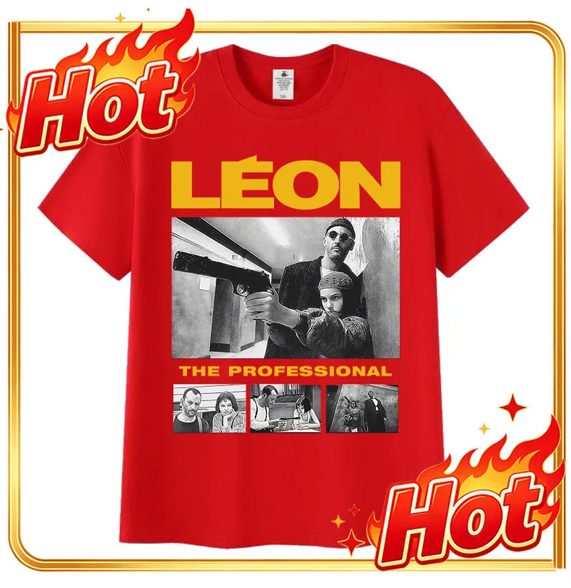 Movie Leon The Professional Graphic T Shirt Men's Fashion O-Neck Short Sleeve T-shirts Vintage High Quality Cotton Tops T-shirt