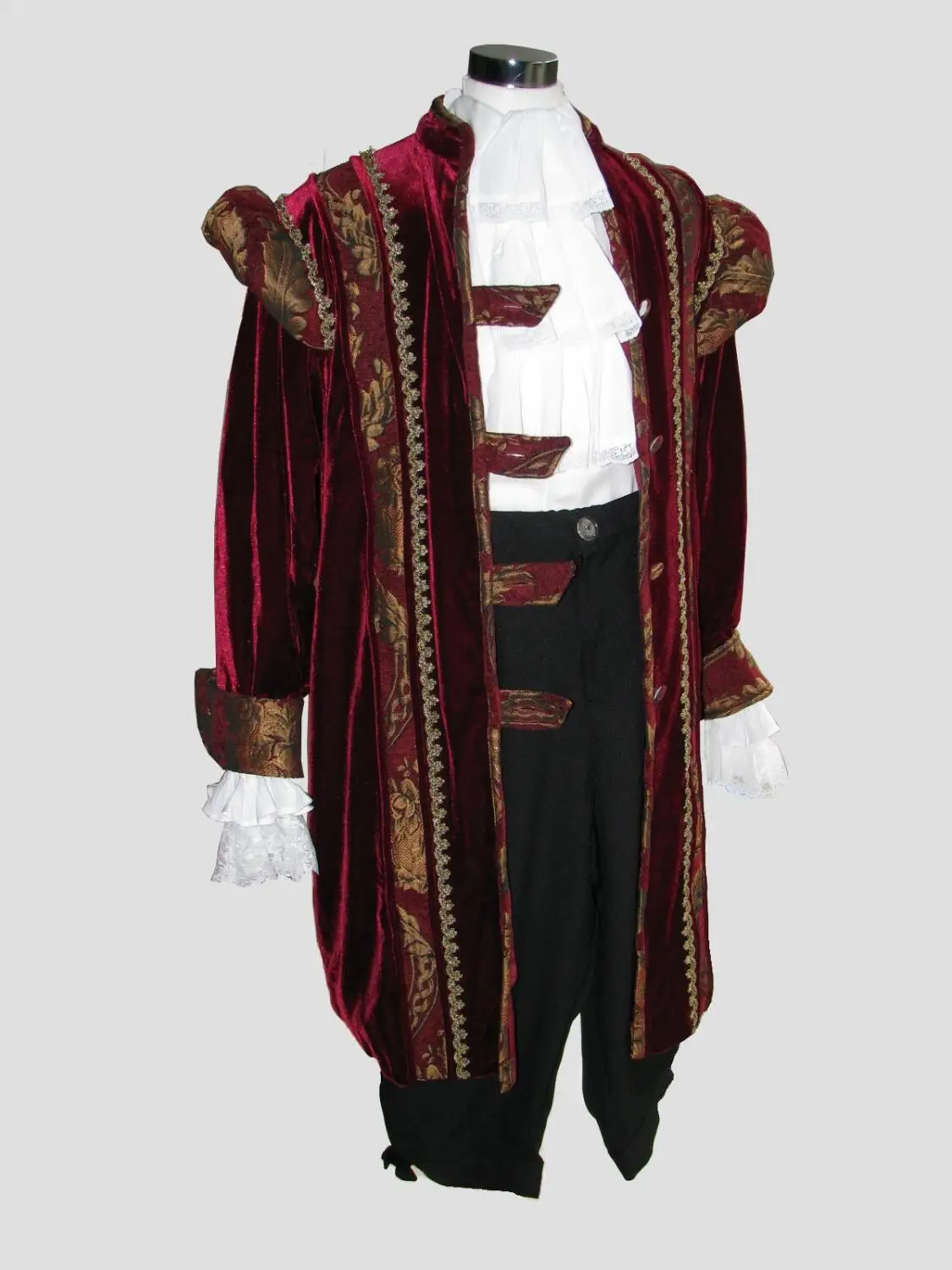 

Мужской Тюдор Елизаветинский Генри VIII Косплей Король Бальное Платье Бальный Костюм Кинг Принц Необычный Красный Костюм На Заказ