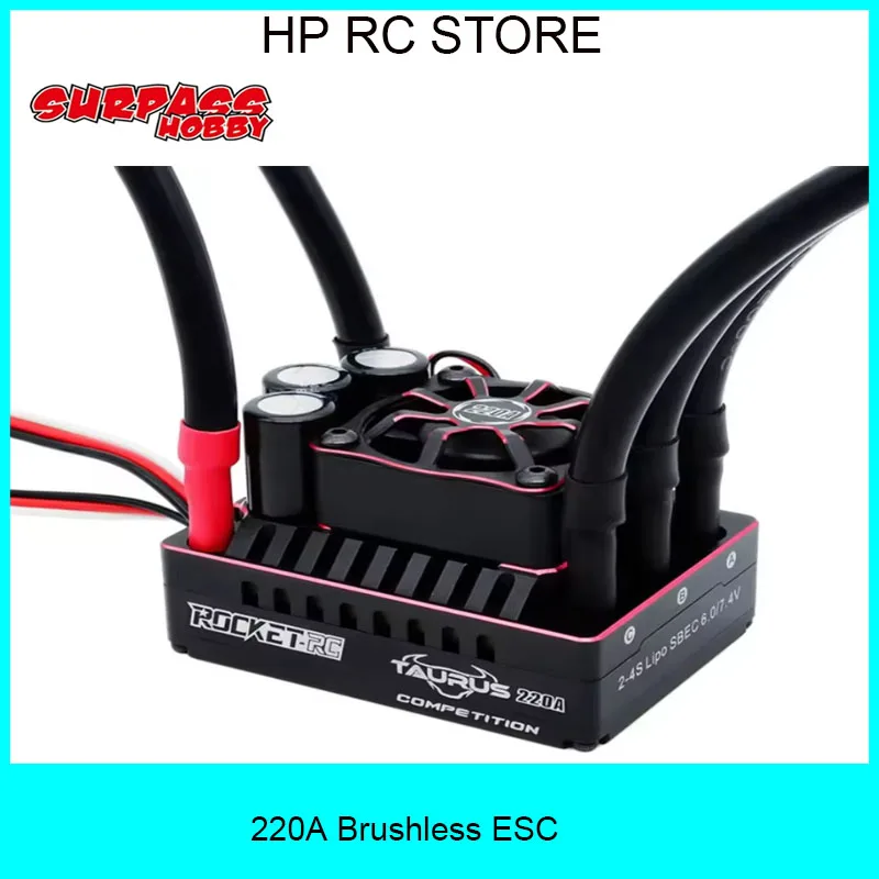 

Бесщеточный регулятор скорости ESC ROCKET-RC 220A — 2-4S, 7,4 В/6 А BEC с радиатором для запасных частей для внедорожных багги с радиоуправлением 1/8