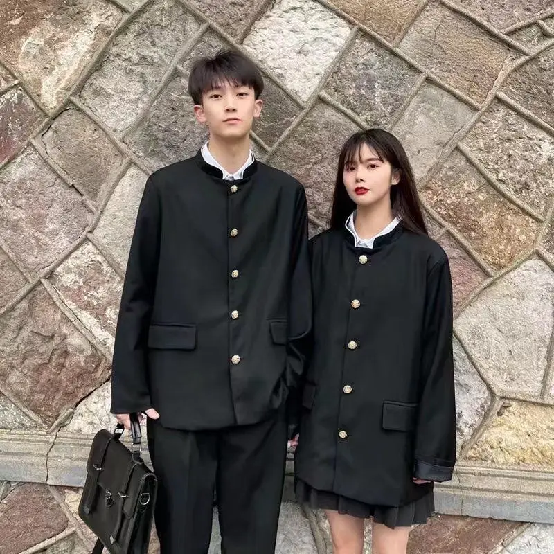 

Китайский Sle весенне-осенний тюре для мужчин старшеклассников, двубортный дизайн на пуговицах, молодежная мода, широкий крой, Thiened