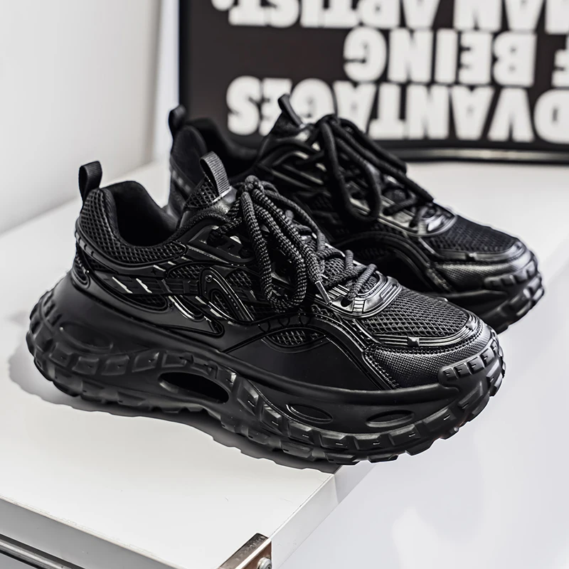 Spring and Autumn Trend Thick Soled Versatile Casual Shoes, New Comfortable Dad Shoes for Men's Outdoor Travel Walking Sports