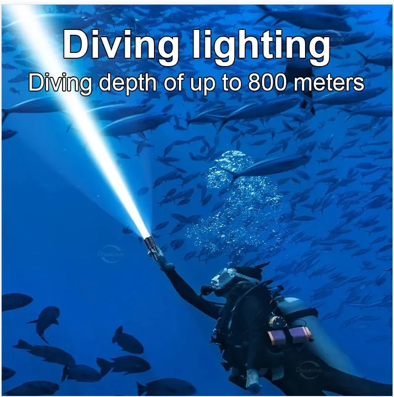 Most Powrful XHP360 Scuba Diving Flashlight Super Bright Professional Underwater Diving Torch Spotlight IP8 Waterproof Dive Lamp