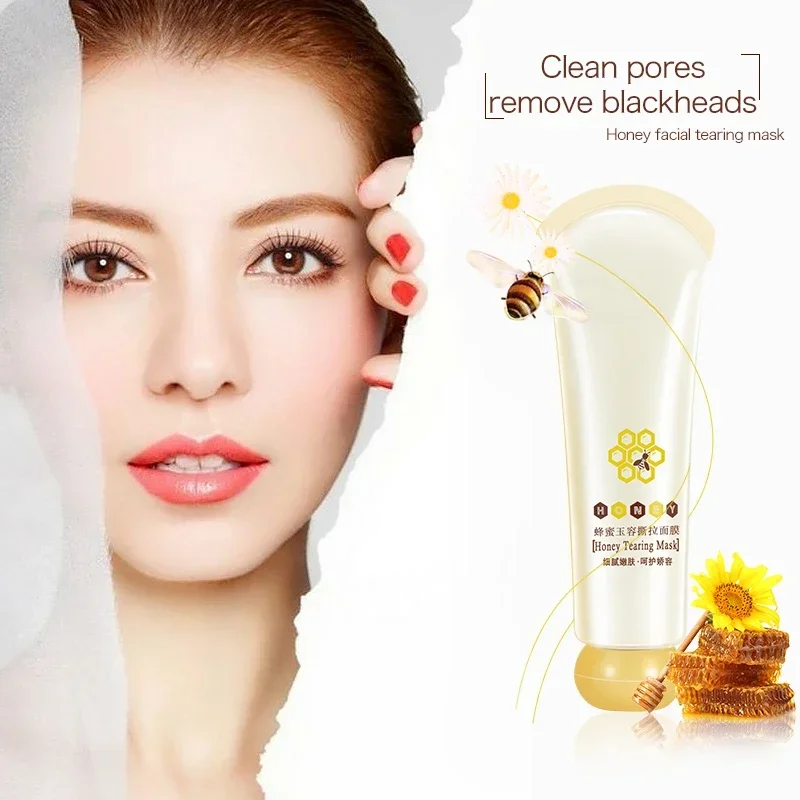 New Honey Tearing Mask Peel Mask Oil Control Blackhead Remover Peel Off Dead Skin Clean Pores Shrink Facial Care Face Skincare