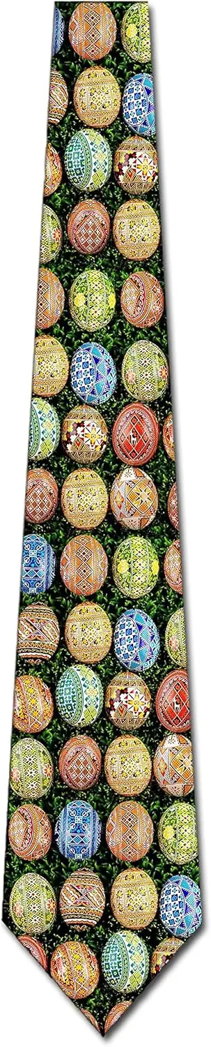 Corbatas de Pascua coloridas para hombre, corbata de huevo de Pascua con estampado, ropa de camisa de vacaciones para hombres y mujeres