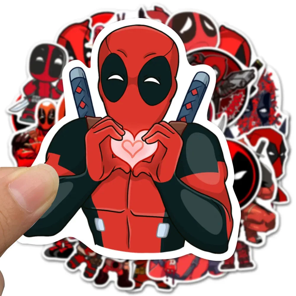 10/35pcs Cool Disney Cartoon Deadpool Graffiti Stickers Decals Skateboard Luggage Phone Bike Diary Waterproof Sticker Kids Toys