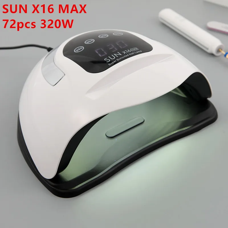 

2023 new Sun X16 Max UV LED Nail Lamp for Fast Drying Gel Nails Polish 72 LEDS 320W Nail Dryer Professional Manicure Salon Tool