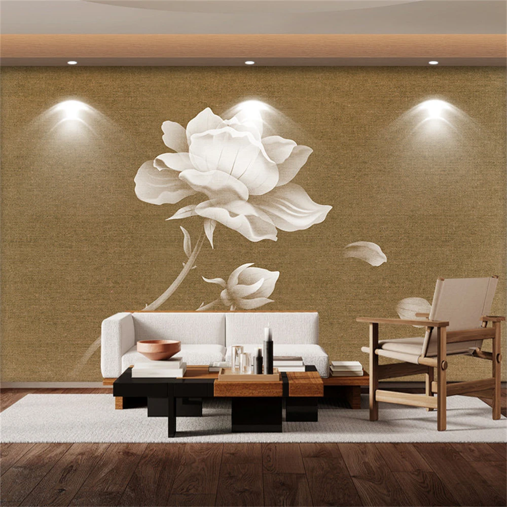 Custom 3D mural Large flowered carp wallpaper TV background Nordic retro wallpaper for children's room Home decor