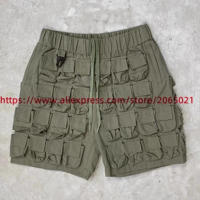 Flaneur 58 Pocket Cargo Work Shorts Men Women Ultra Multi Pocket Functional Drawstring Breeches