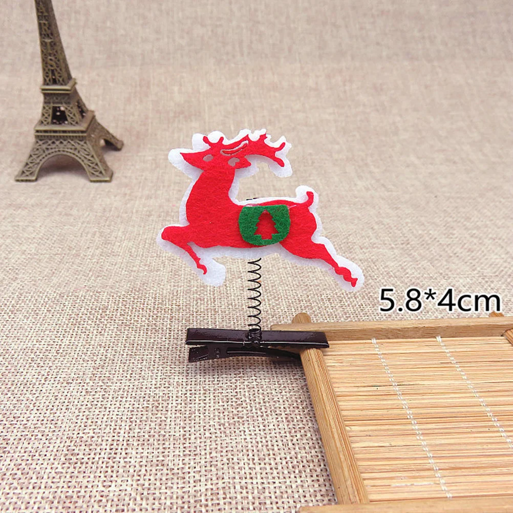 

10Pcs Christmas Hair Clips Kids Girls Barrettes Bright Cartoon Pattern Festive Hair Accessories Xmas Party Decoration