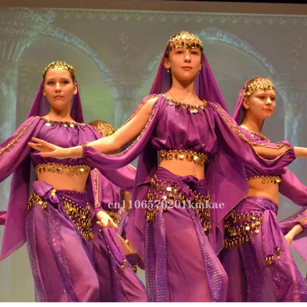 4pcs/Set New Arrival Sexy Oriental Belly Dance Suits for Women Dancing Practising bellydance Costumes Design for Women