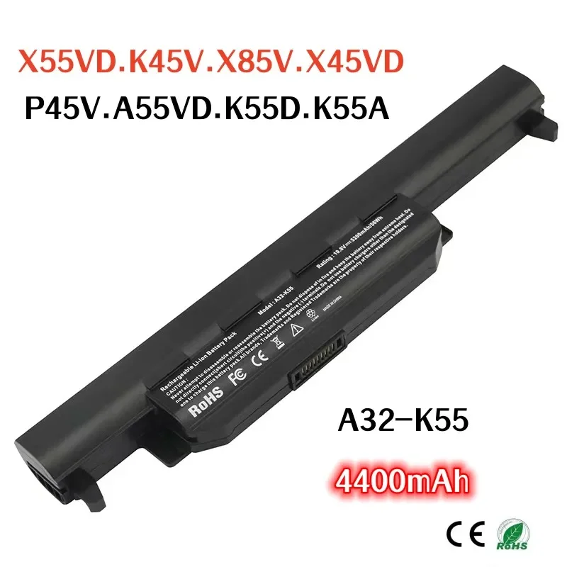 100% Original 4400mAh for ASUS A32-K55 K45 X45V X55 K55A K45V K55D A55VD X85V A45V X55VD X45VD P45V Laptop Battery