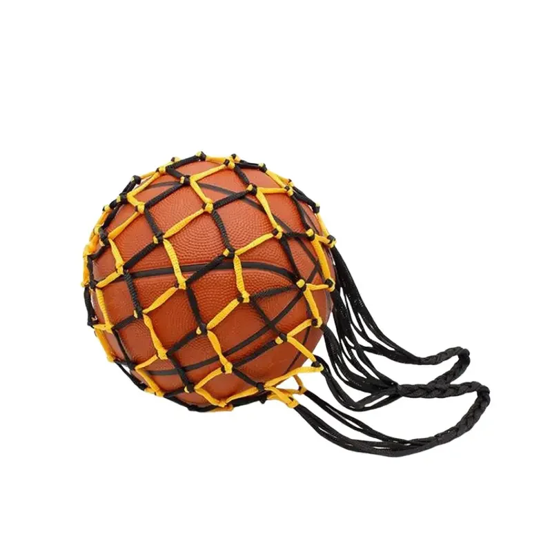 حقيبة شبكية لكرة السلة وكرة القدم من النايلون شديدة التحمل - مساحة تخزين كبيرة برباط لصالة الألعاب الرياضية والخارجية |   متين ومتعدد الألوان